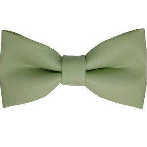 Mint Leather handcrafted bow tie, custom Mint Leather bow tie , Leather bow tie